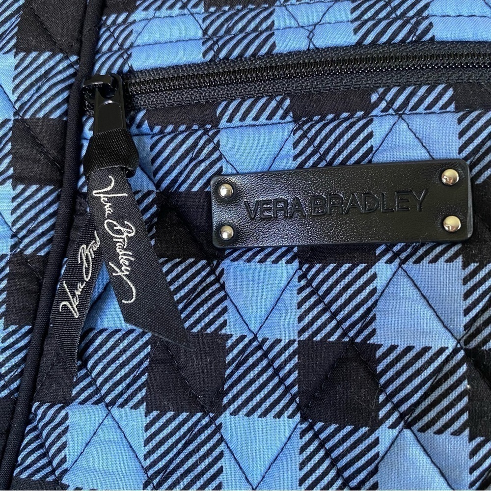 VERA BRADLEY Hipster Crossbody/Shoulder Bag Black/Blue Buffalo Check/Pla… - Picture 9 of 12